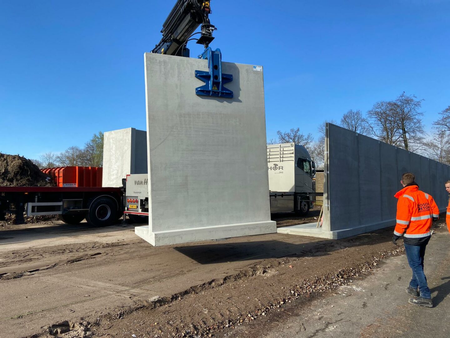 Plaatsing keerwanden Bosch Beton